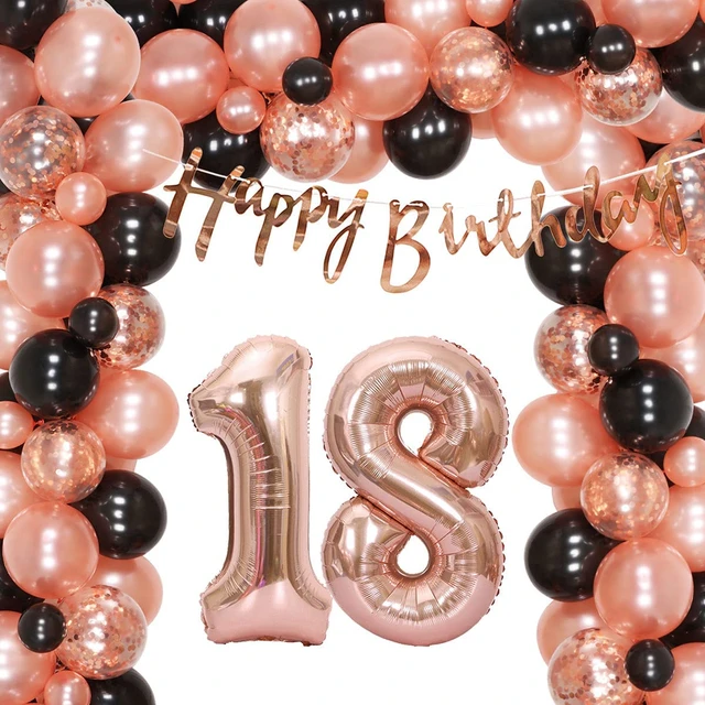 Petit ballon chiffre rose gold : decoration anniversaire fille