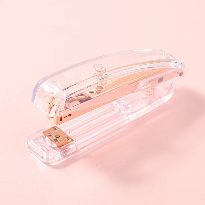 2 Hole Puncher Mini Stapler Rose Gold Stapler Clear Stapler Nordic