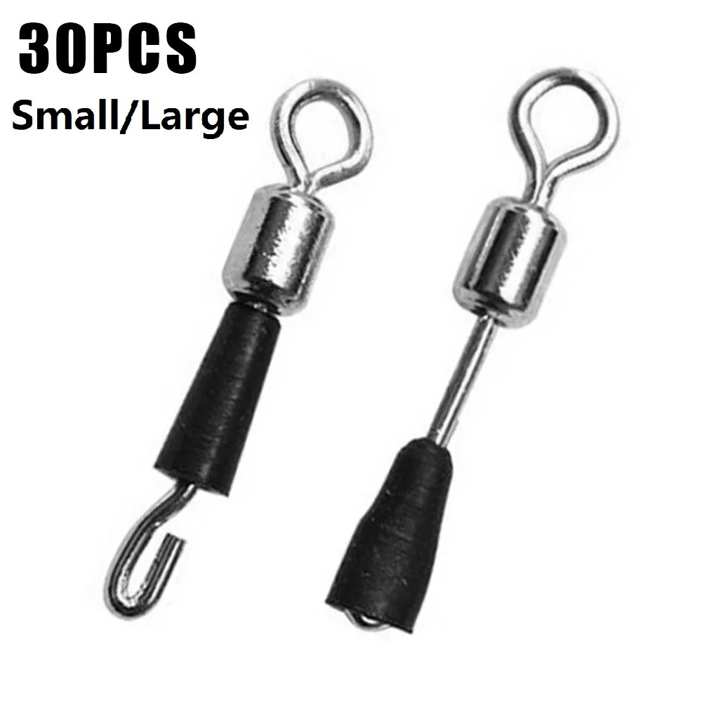 Quick Change Swivels Small About 13mm/Large About 15mm Copper And Pvc Feeder Fishing Length Swivels 30pcs Hot Sale