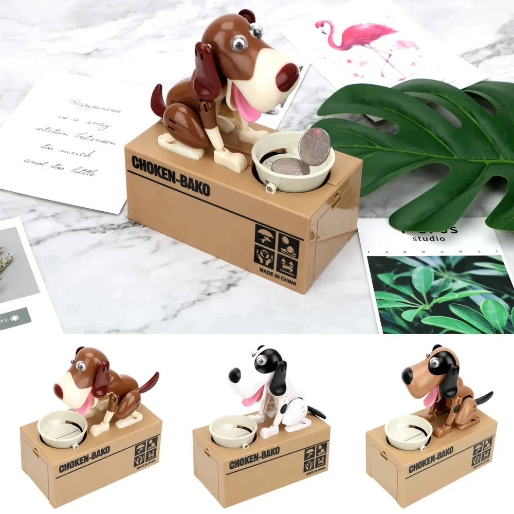 

Electronic Piggy Bank Children's Coin Saving Automated Cartoon Robotic Cute Dog Plastic Money Box Kids Gift Home Decor Ins Style
