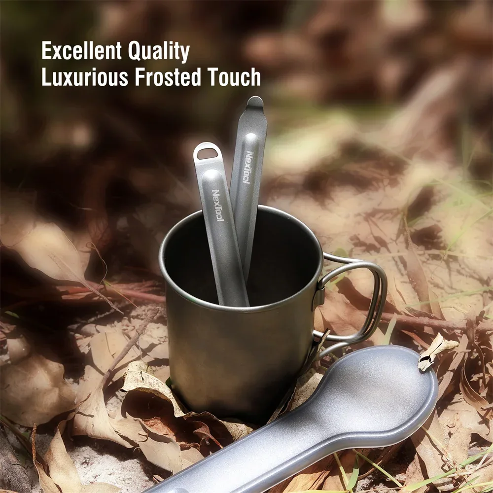 NexTool Titanium Spoon Spork Outdoor Portable Reusable Camping Tableware Case EDC Environmental Picnic Cookware Cutlery picnic cutlery set picnic tableware camping cutlery set cutlery set