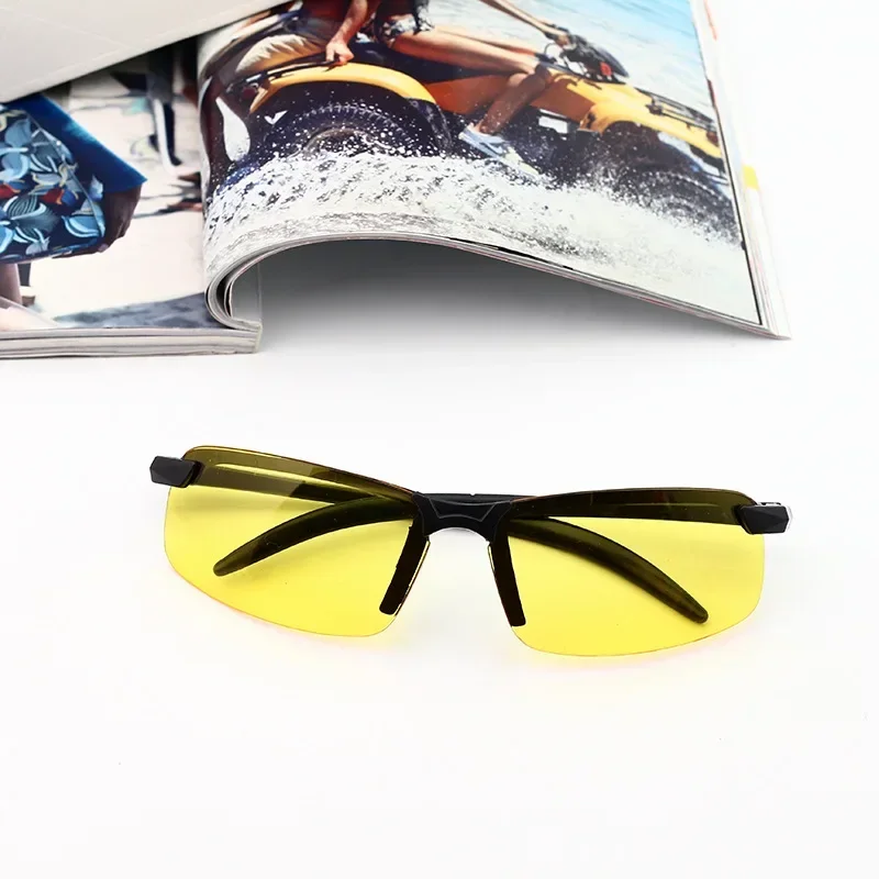 Night Vision Sunglasses Men Driving Yellow PC Frame Anti Glare Outdoor