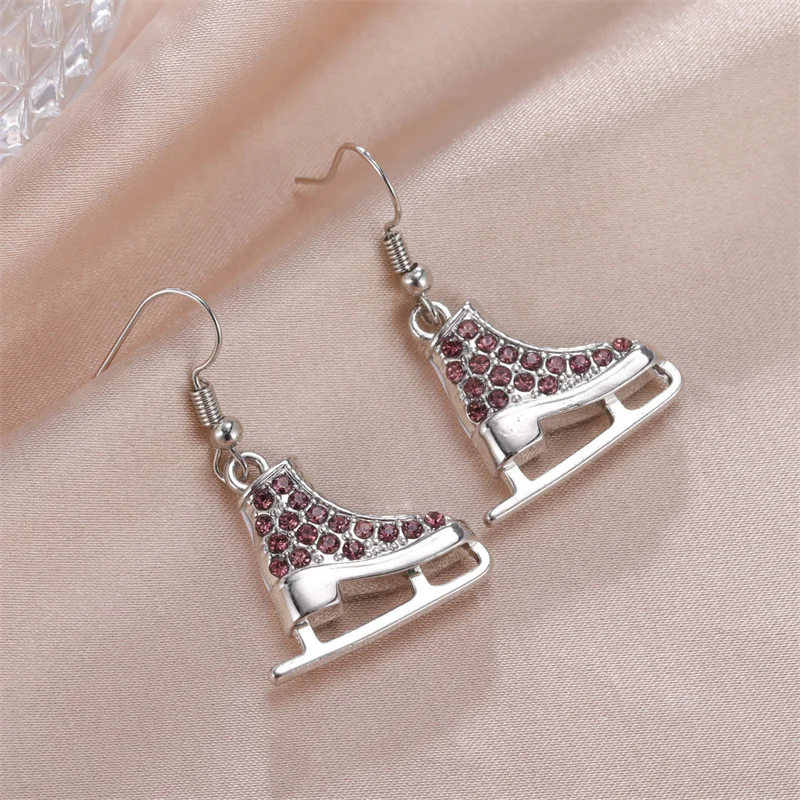 Tropfenohrringe Ohrringe für Frauen Trendy Vintage Skating Schuhe Baumelnde Ohrringe Mädchen Zirkon Kristall Statement Ohrringe Schmuck – Detail 13