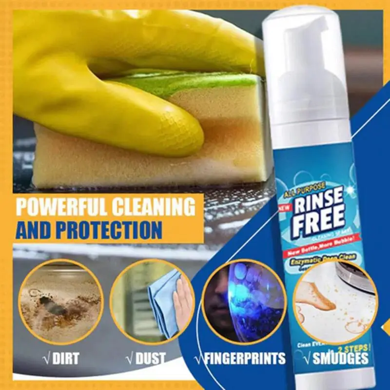 All Purpose Bubble Cleaner Heavy Oil Foam Cleaner 30ml/60ml Multi Surface Spray Stain Remover Safe For All Fabrics