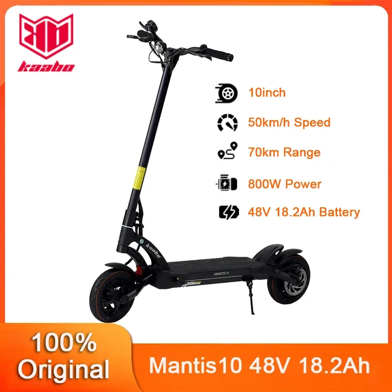 Original Kaabo Mantis10 48V 18.2Ah Electric Scooter With Headlight 50km/h Speed 10inch Single 800W Motor Kickscooter