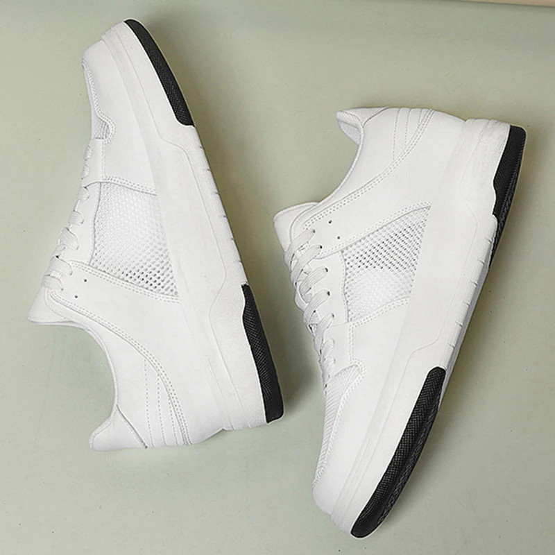 Summer Men's Invisible Inner Height Increasing 6cm Casual Shoes Breathable Men's Soft Sole Leather Heightening Mesh Panel Shoes