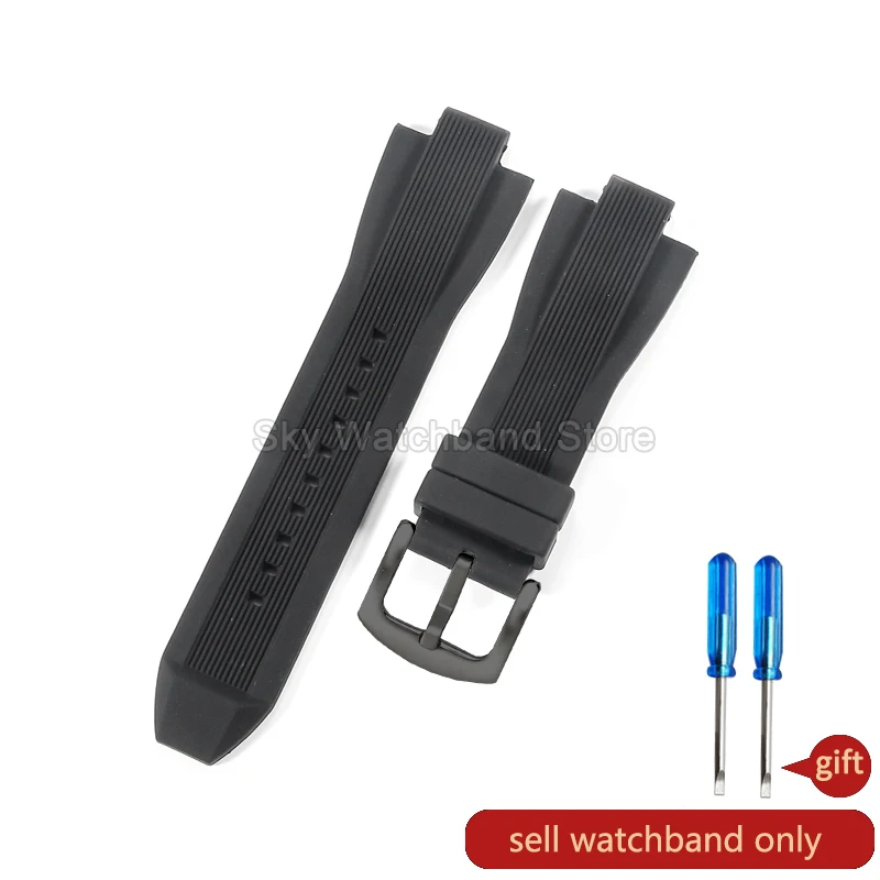 Michael Kors Black Silicone Strap with Soft Hypoallergenic Design and Protruding Interface Pin Buckle