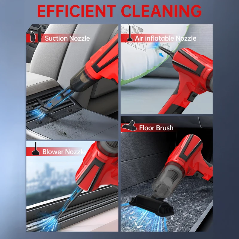 High power car vacuum cleaner portable handheld wireless brushless motor small cleaning machine, dual-use air dust collector