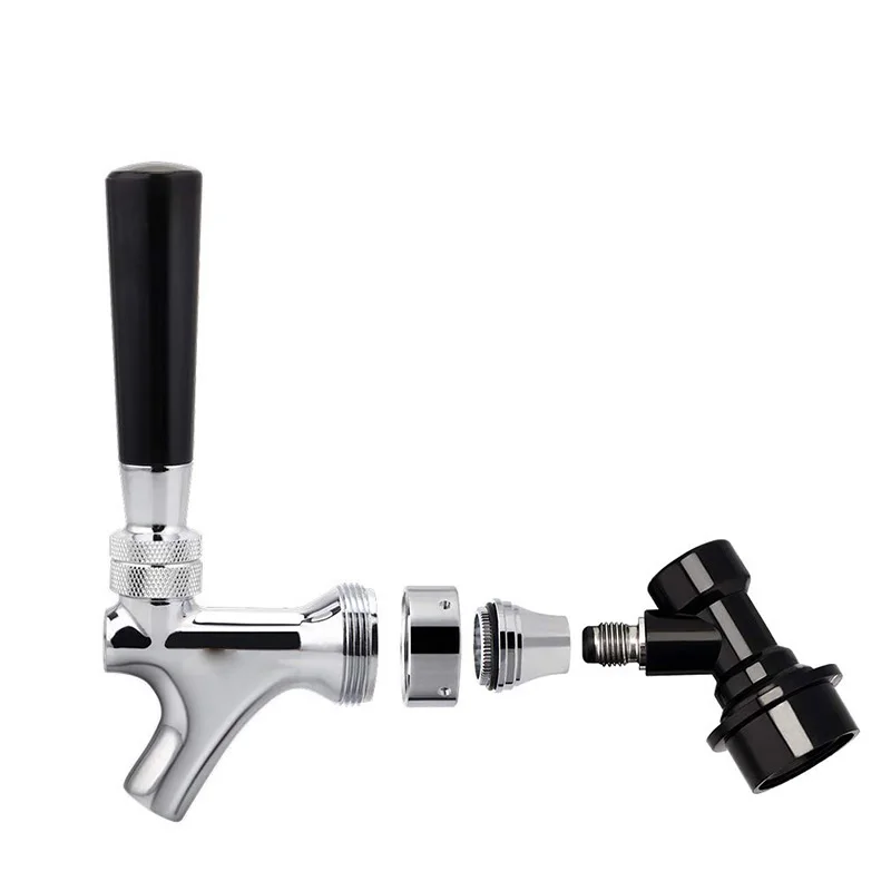Chrome Beer Tap Faucet with Quick Disconnect Assembly for Home Brewing and Soda Dispenser