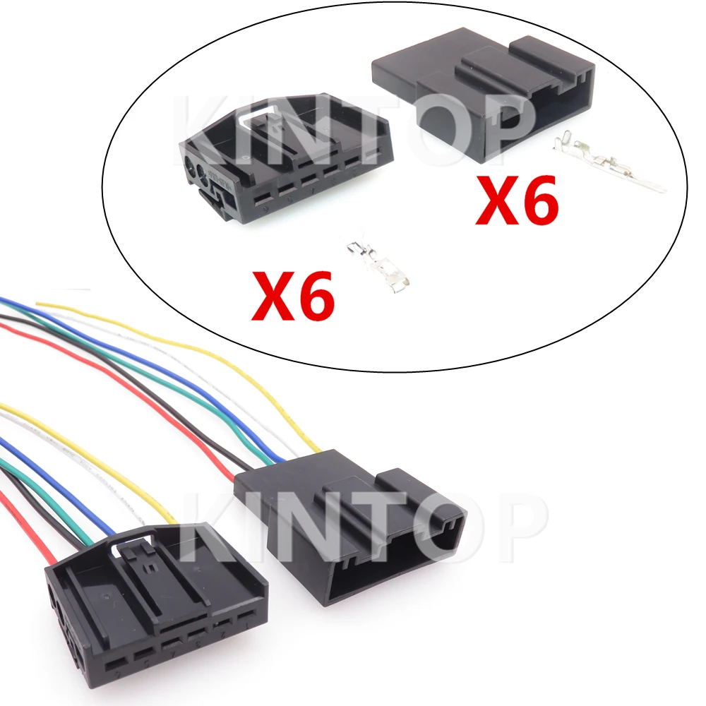 

1 Set 6 Pins 6984754-01 Automobile Electric Tail Lamp Wire Connector Cigarette Lighter Wiring Terminal Socket Starter With Wires