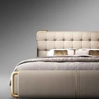 Lit de camping pliable de luxe 150x200cm, cadre de lit super king size, ensemble complet de meubles de chambre à coucher modernes pour adultes, style nordique pour la maison 4