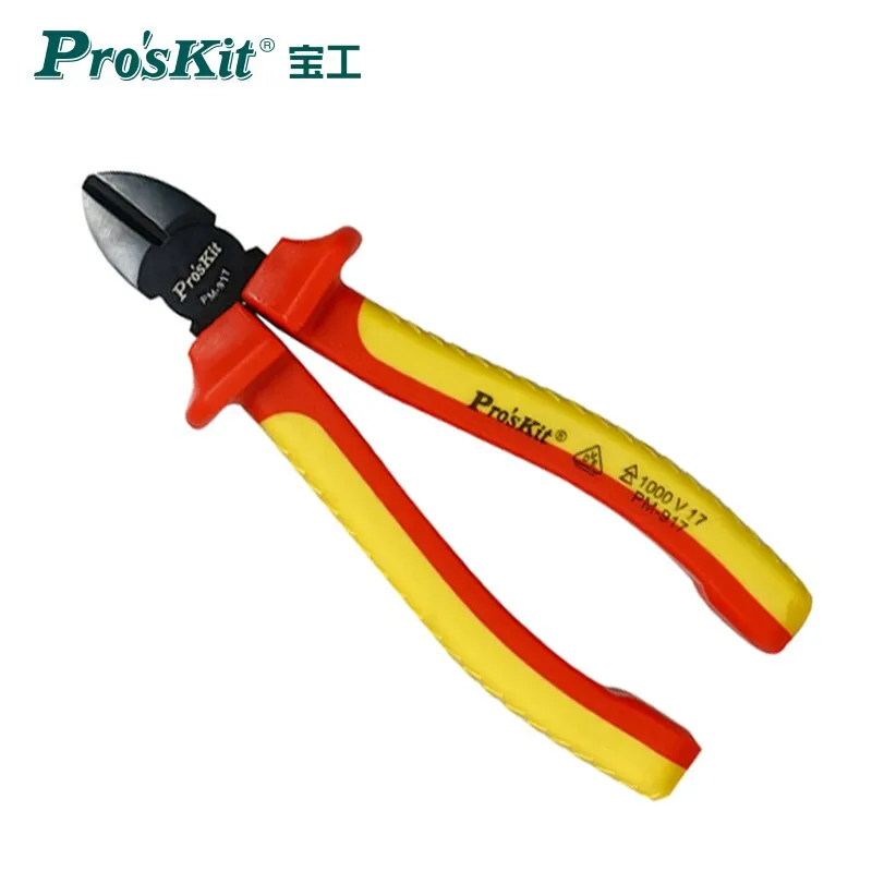 

Pro'skit PM-917 High Voltage Insulation Diagonal Cutting Pliers Side Cutter(165mm) Electrician Cable Wire Nipper Tools