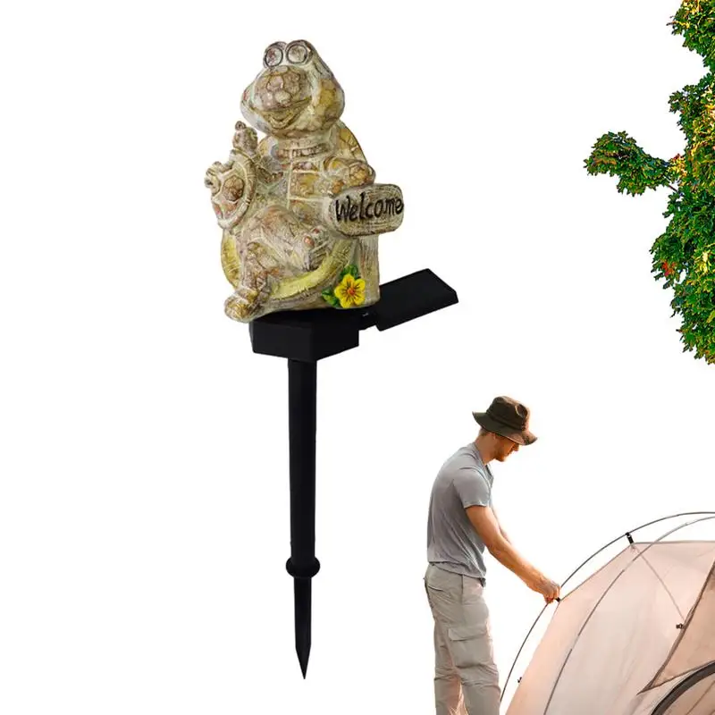 

Sea Turtle Solar Yard Stake Resin Solar Powered Stake Lights For Garden Engraved Animal Statue Waterproof Solar Landscape Lights