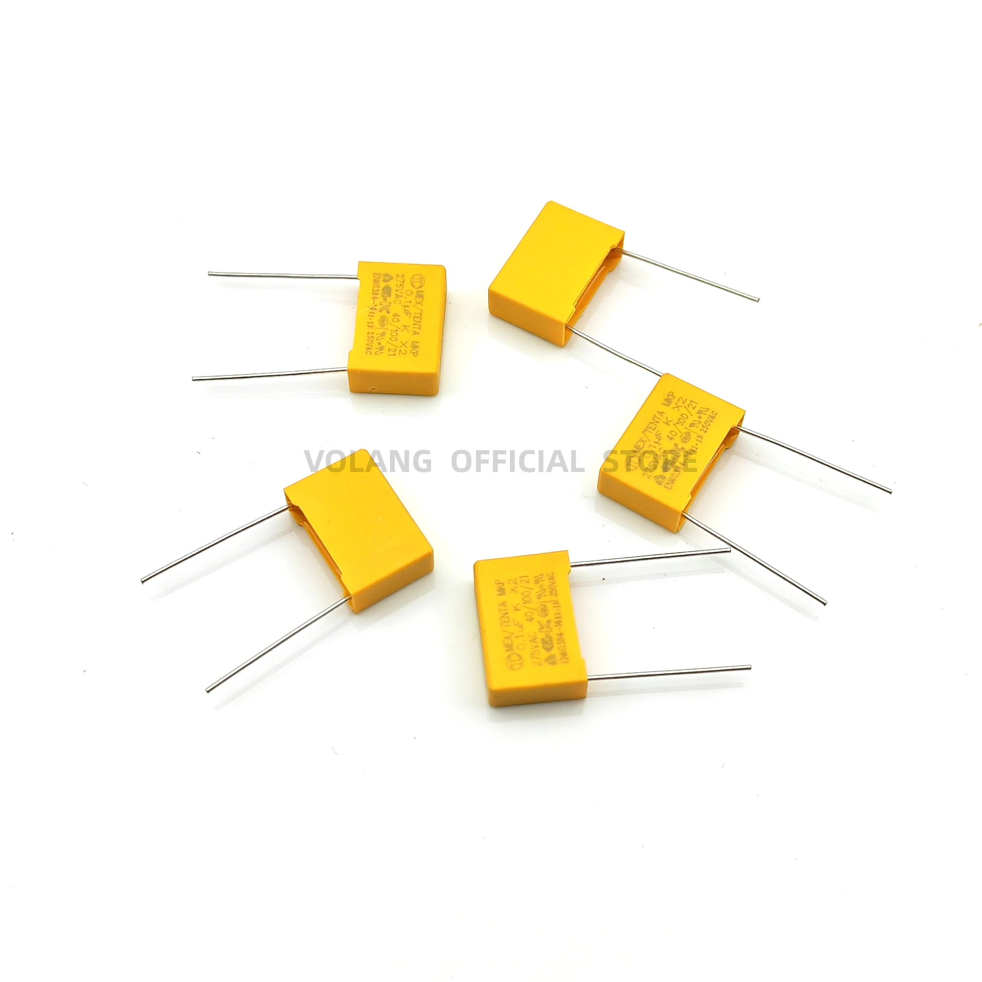 Cinta De Condensadores De Seguridad X2 - 5 Piezas De 0.1 UF A 0.47 UF, 250-275V, Para Montaje En Superficie