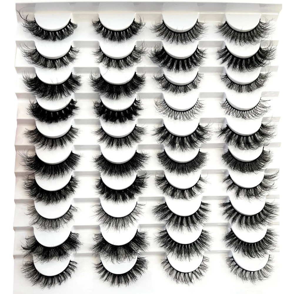 20 paia di ciglia finte ciglia finte di visone ciglia finte fatte a mano soffici 18MM Natural 20 Styles Pack Luxury Cat Eye Lashes