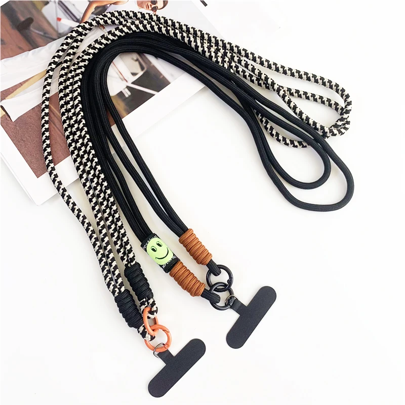 120cm Double Rope Crossbody Phone Lanyard with Anti-Loss Neck Clip