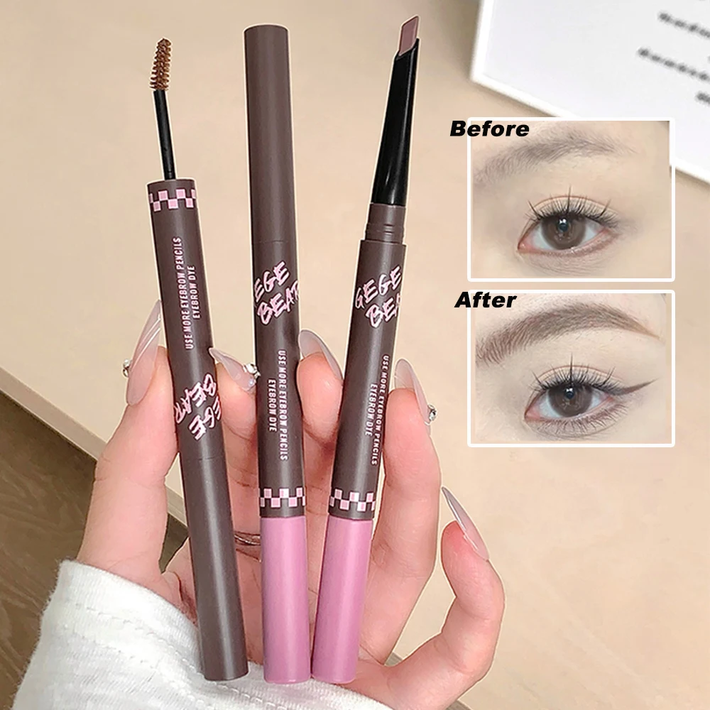 2-in-1 Dual-Ended Eyebrow Pencil & Tinting Mascara - Waterproof, Long-Lasting, Smudge-Proof, Natural Finish Eyebrow Makeup