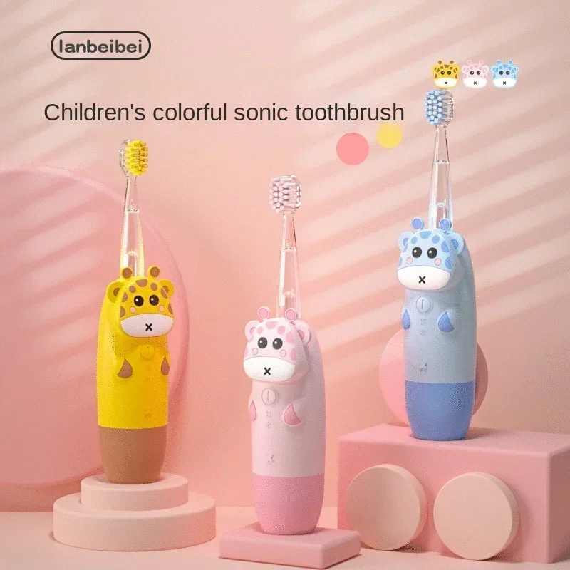 Children Cartoon Kids Sonic Electric Toothbrush with Replace The Toothbrush Head Ultrasonic Sonic Electric