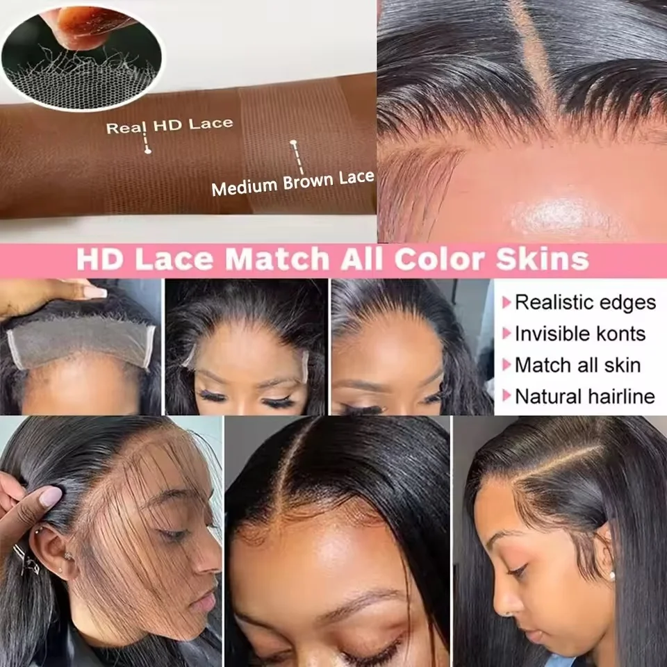 Bone Straight Hd Transparent 13x6 Lace Frontal Wig Brazilian 30 40 Inch 200 Density 13x4 Hd Lace Front Human Hair Wigs For Women 4