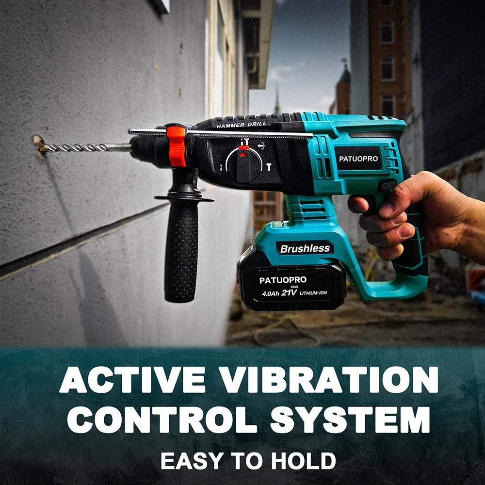 Electric Brushless Hammer Drill Multifunctional Cordless Rotary Hammer Drill Power Tools For Makita 18V Battery(No Battery) 6