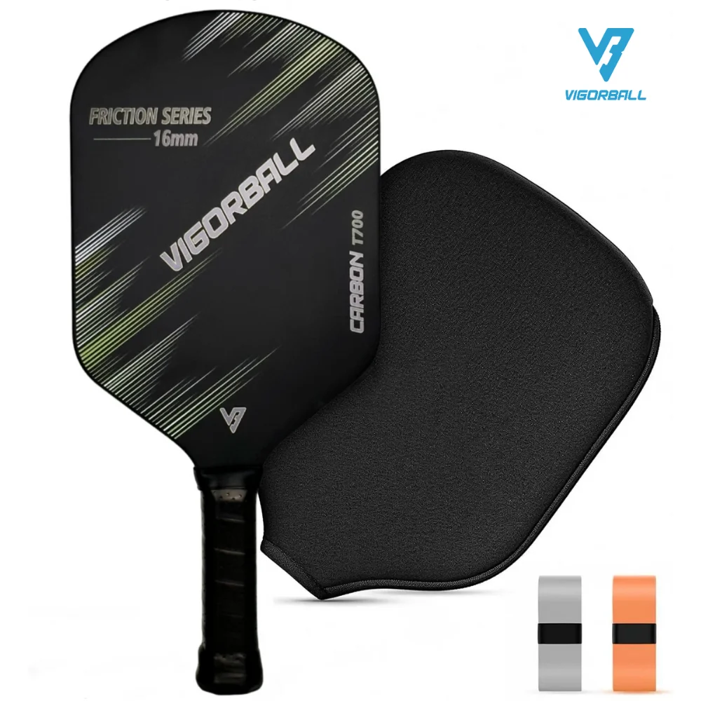 Carbon Fiber Pickleball Paddle, Thermoformed, Uni-body Construction, Aero Dura-Edge, Polymer Power Core, Edgeless Shape, T700