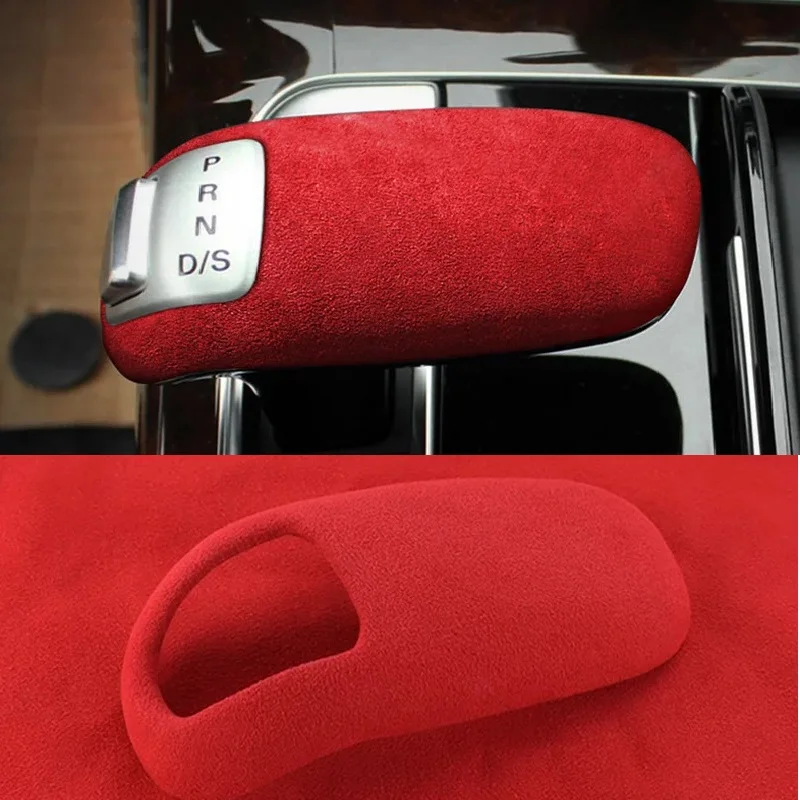 

For Audi A8L 2011-2017 Car Gear Shift Knob Wrap Top Trim Cover Gearshift Sticker Interior Suede Left Hand Drive Auto Accessories