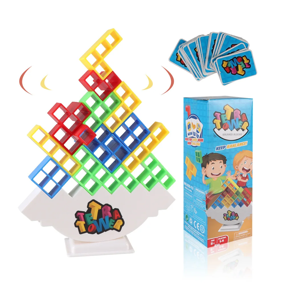 16-64 Blocks Building Block Brick Toy Balance Stacked Tetra Tower Game Swing High Russian Building Blocks Stack Kid Desktop Toys dinosaurs stacked le building blocks toy balance puppets stacked luohan intelligence interactive tabletop game parent child toys