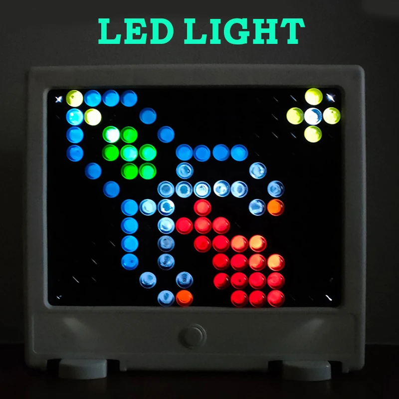 

Electric Illuminate Mushroom Nails 3d Puzzles Kids Montessori Toys LED Light Match Button Puzzle Board Educational Learning
