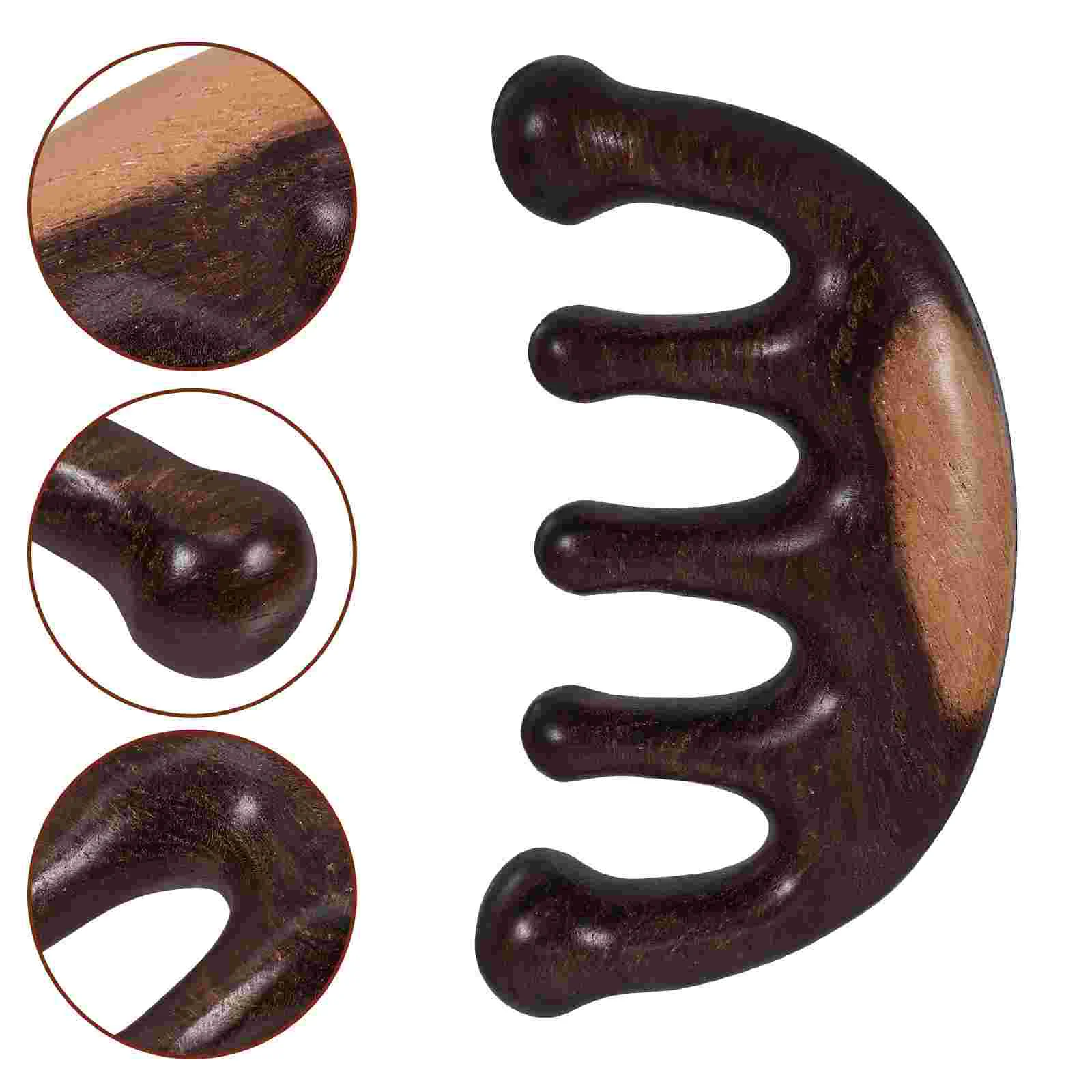 

Wood Creative Appearance Comb Fine Smooth Massage Comb Handle Wide Tooth Comb