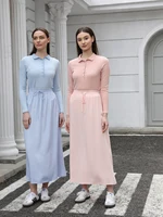 AP 2025 printemps et été femmes col rabattu t-shirt doux dame coton mélange jupe confortable décontracté 2