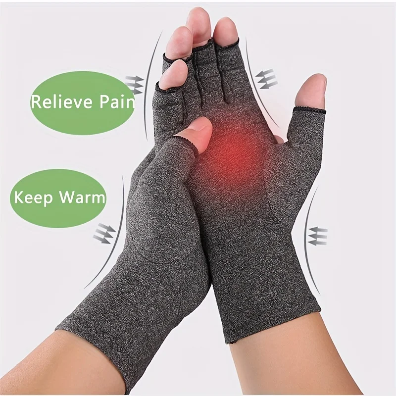 

1 pair of half finger gloves, advanced compression and fingerless gloves suitable for rheumatism, myositis, and wrist joints