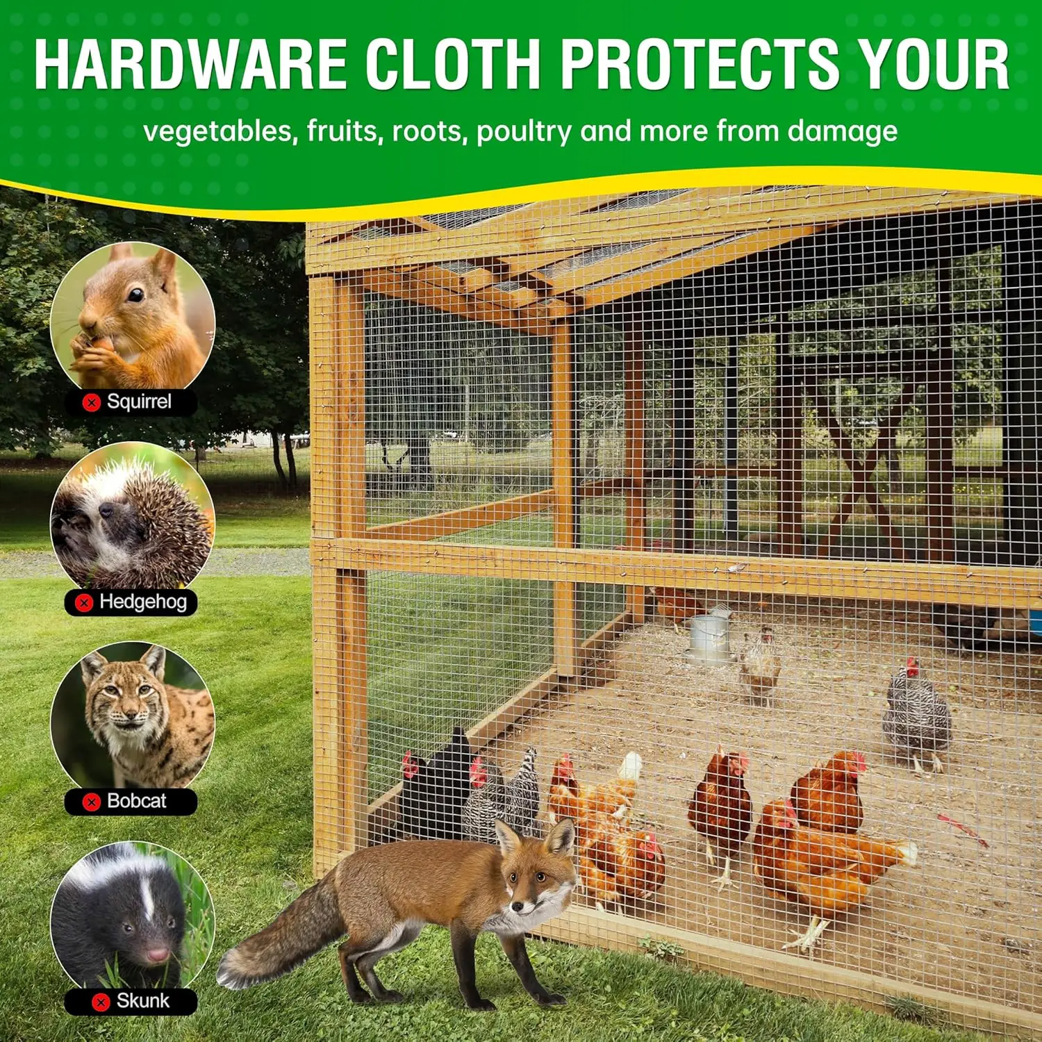 Hot-Dip Galvanized After Welding Hardware Cloth 1/2 inch 48 X 100 ft 19 Gauge, Rust and Corrosion Resistant, Easy to Bend