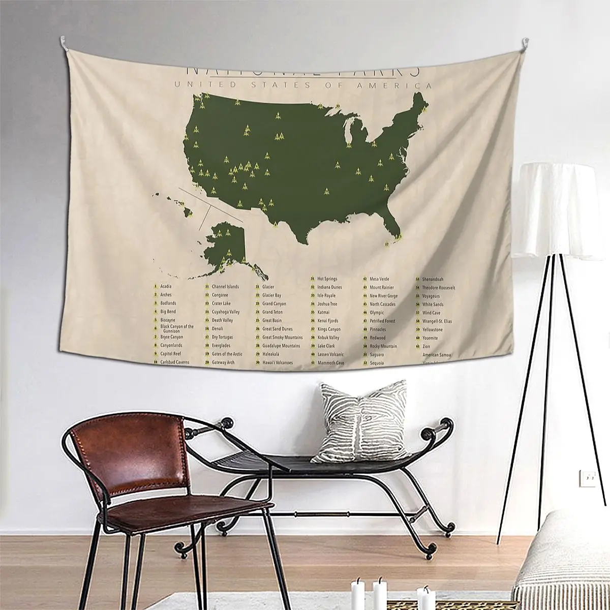 

US National Parks Tapestry Art Wall Hanging Aesthetic Home Decoration Tapestries for Living Room Bedroom Dorm Room