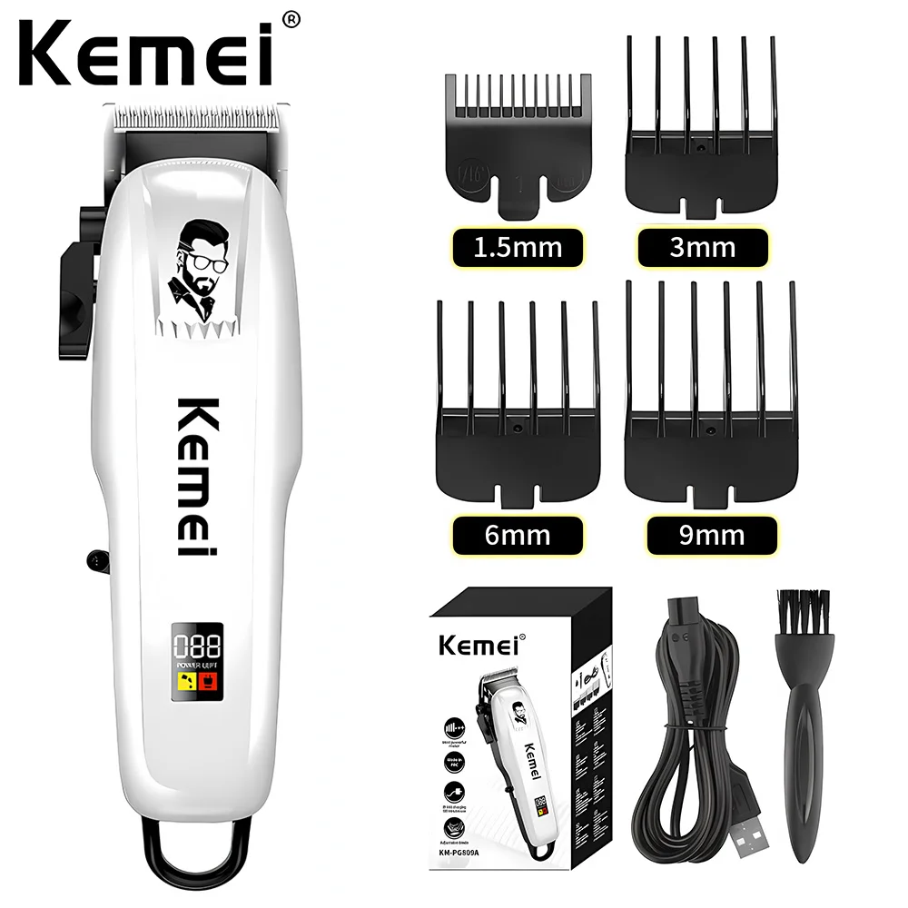 

KM-PG809A Electric Hair Clipper Hair Cutting maching Wireless Trimmer Men Professional clipper machine rechargeable hair cut