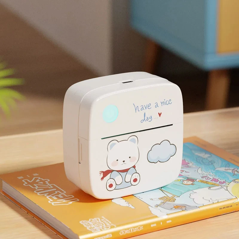 thumbnail interactive-video image 1 of Yunir Mini Thermal Printer – Portable Bluetooth Sticker Maker, 200dpi, Works With Android & IOS 1 of 5