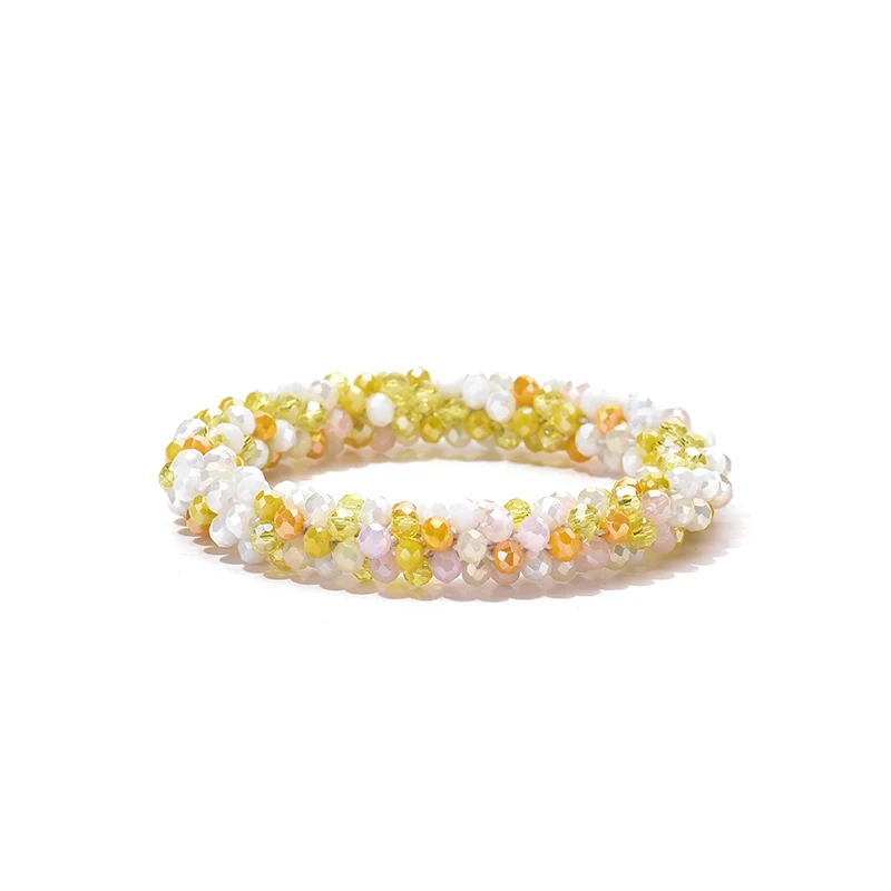 Bohemian Crystal Beaded Stretch Bracelet for Women - Vintage Boho Party Jewelry