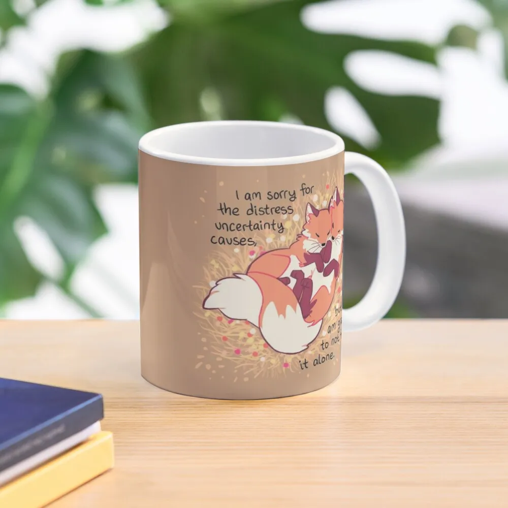 

Grateful Fox Flower Cuddles Coffee Mug Original Breakfast Cups Personalized Gifts Custom Cup Mug Kawaii