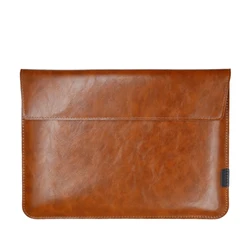 Elegant 15.6 - Inch PU Leather Laptop Sleeve Case in Simple Design - 15.6 - inch (BROWN)