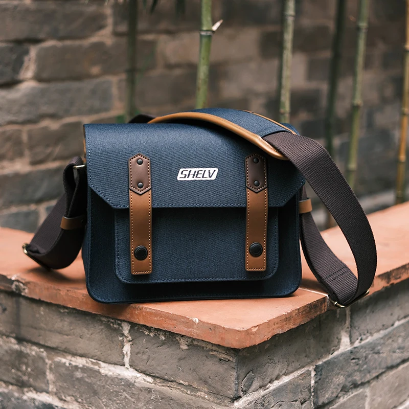 SYF&DJN Borsa Fotocamera Retro In Vera Pelle - Zainetto Impermeabile Per DSLR Sony Nikon Canon - Foto 2