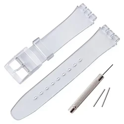Colorful Silicone Sports Watch Band Replacement Strap - Unisex Accessories - 16mm (Transpant)