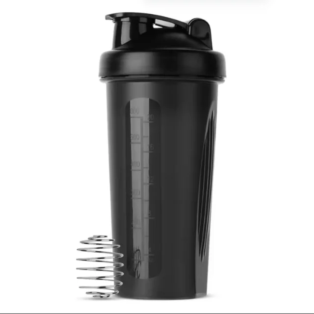 600ML 20Oz Protein Shaker Plastic Portable Bottle For Fiess Enthusiasts Athletes Leak Proof Drink Shaker Cup 2