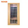 VEVOR Far Infrared Wooden Sauna Room Home Sauna Spa for Person Low EMF Far Infrared Hemlock Wood Sauna with Tempered Glass Door 1
