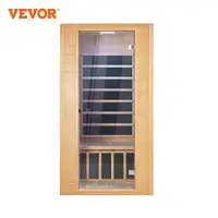 VEVOR Far Infrared Wooden Sauna Room Home Sauna Spa for Person Low EMF Far Infrared Hemlock Wood Sauna with Tempered Glass Door 1