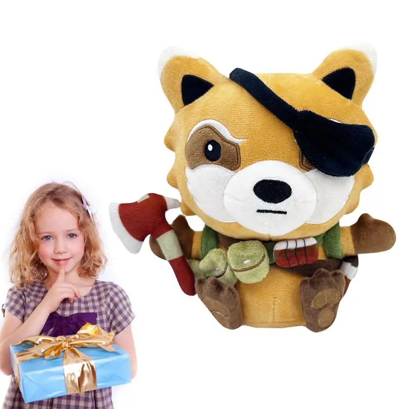 Raccoon Wild Forest Animal Doll Steadfast Spiffo Plush One Eyed Raccoon Coon Plush Bears Dolls For Kids Birthday Appeasing Gifts