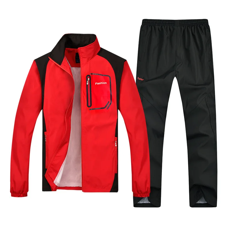 Men's Sweatsuit Tracksuit 2 Piece Jacket+Sweat pants Outfit Long Sleeve Jogging  Sports Suit Sets Male Clothing Plus Size 5XL