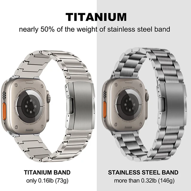 49mm Ultra Titanium Apple Watch Band Titanium/steel Mens Apple Watch Band  Only Apple Watch Strap With Tempered Glass Screen Protector 