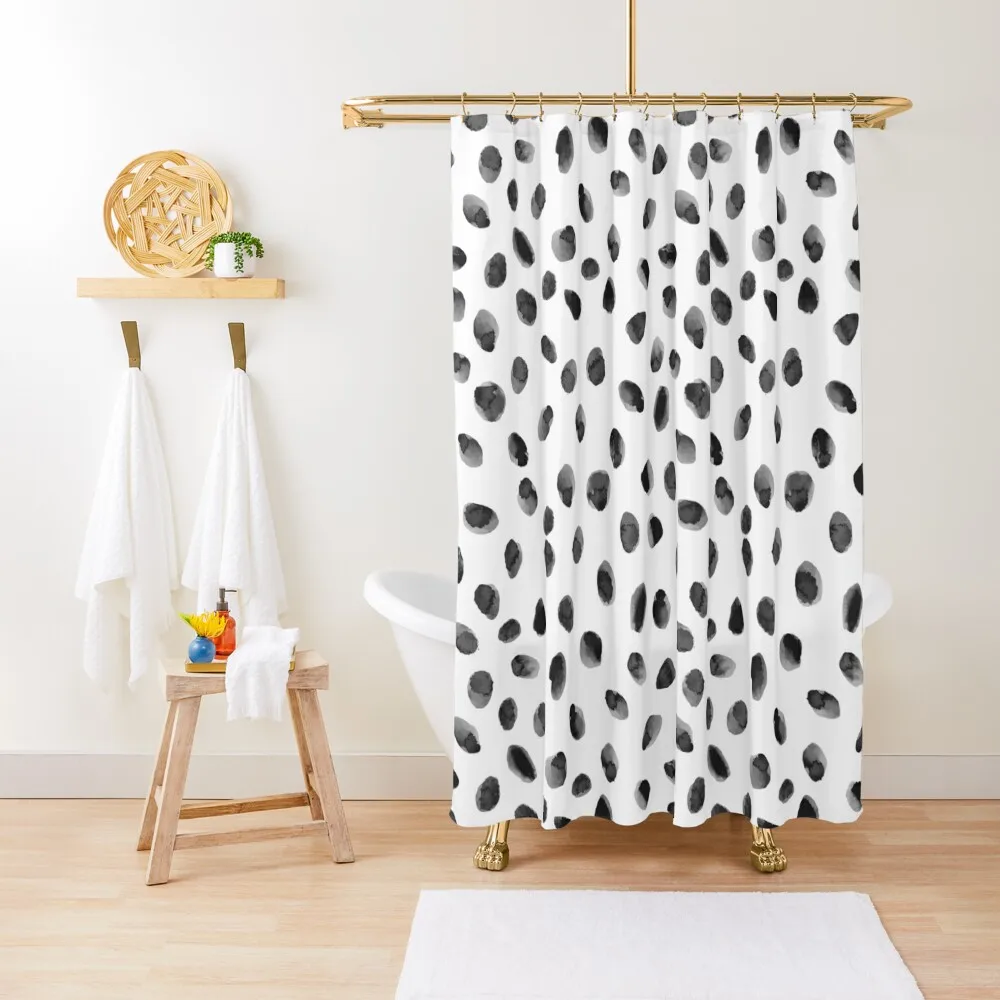 

A Modern Dot Shower Curtain In The Bathroom For Bathrooms Washable Waterproof Fabric Shower Curtain