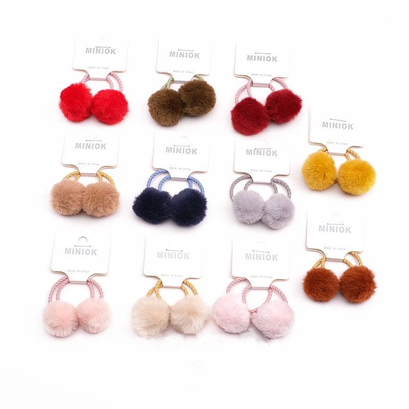 

5Pair/Lot Kids Cute Pompoms Elastic Hair Bands Candy Color Hair Rope for Girls Kids Baby Headwear Baby Kids Hair Accessories