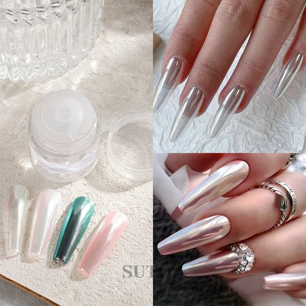 Pearl Chrome Nail Powder Fine Glitter Moonlight Rub Dust Mirror Effect Pigment For Pearlescent Nails Manicure Paillette NTZ-TKZ nail powder nail glitter nail pigment nail decoration nail decorations
