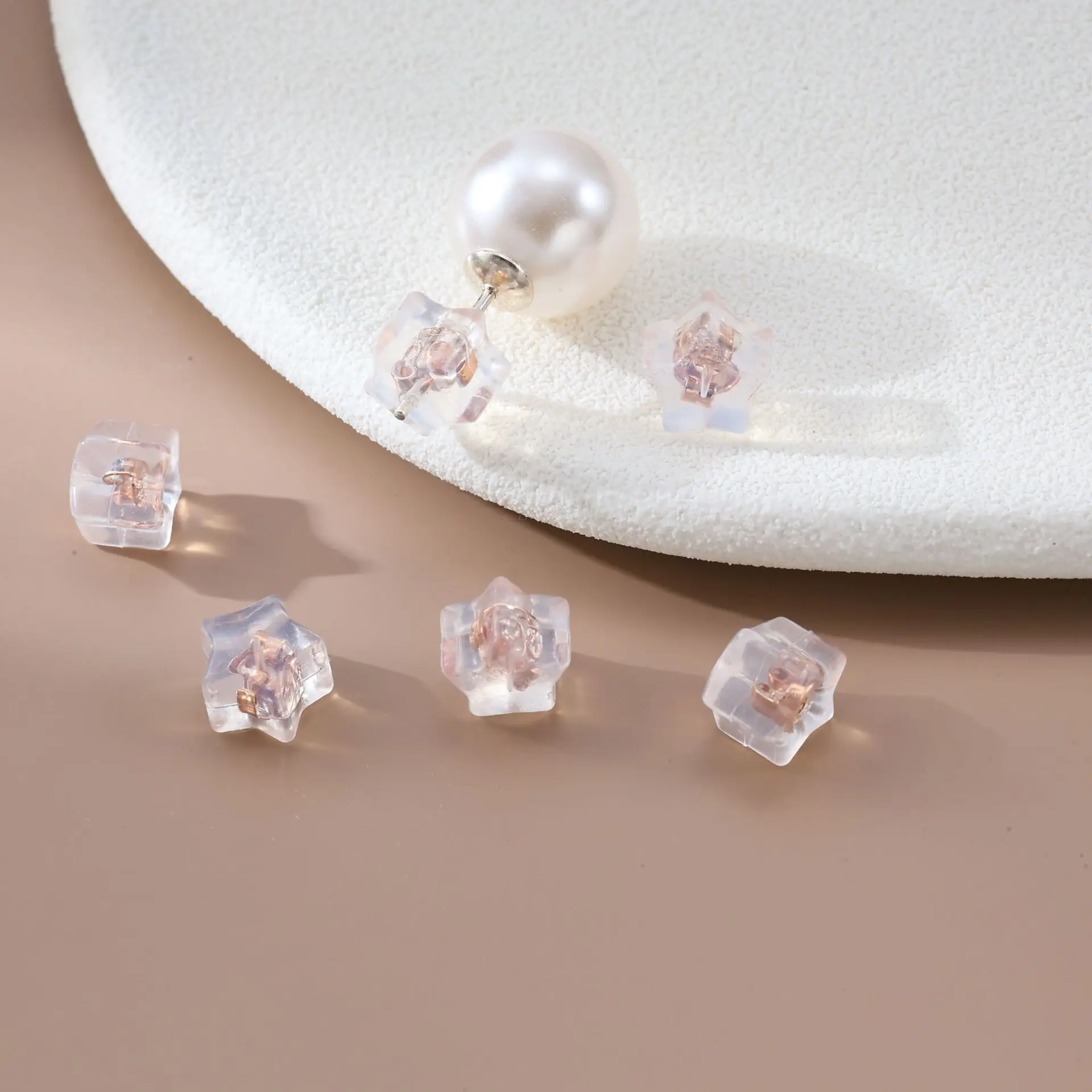 10 Stück/Set Fünfzackige Stern-Ohrstöpsel aus weichem Silikon, Ohrring-Verschlüsse für DIY-Ohrstecker, Schmuckherstellung, Zubehör – Detail 5